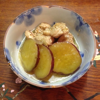 鶏とサツマイモの甘辛煮